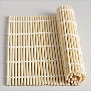 Japanese Natural Bamboo Sushi Food Making Rolling Mat 9.5" x 9" 6 Piece Lot NIP